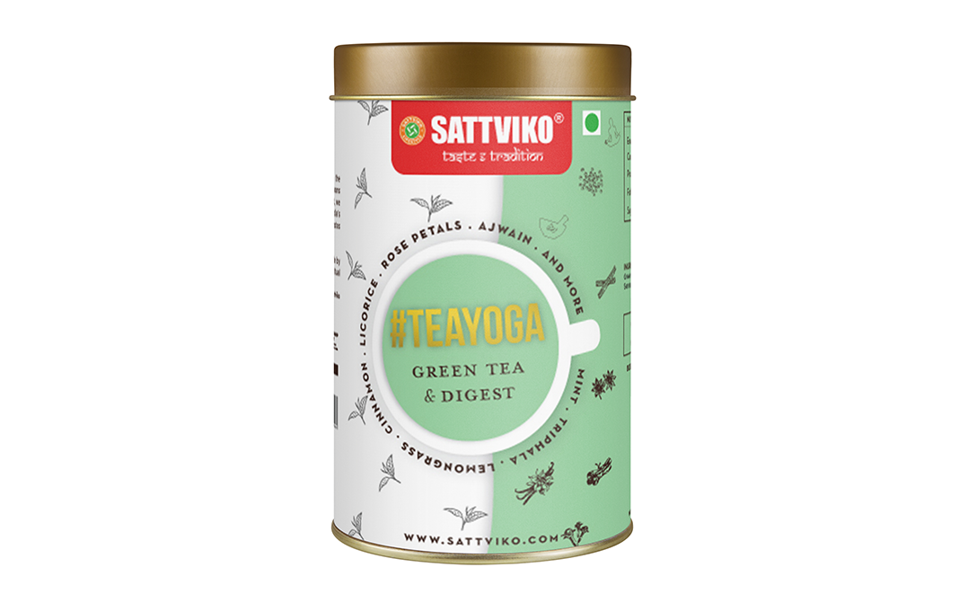 Sattviko TeaYoga Green Tea & Digest   Tin  120 grams